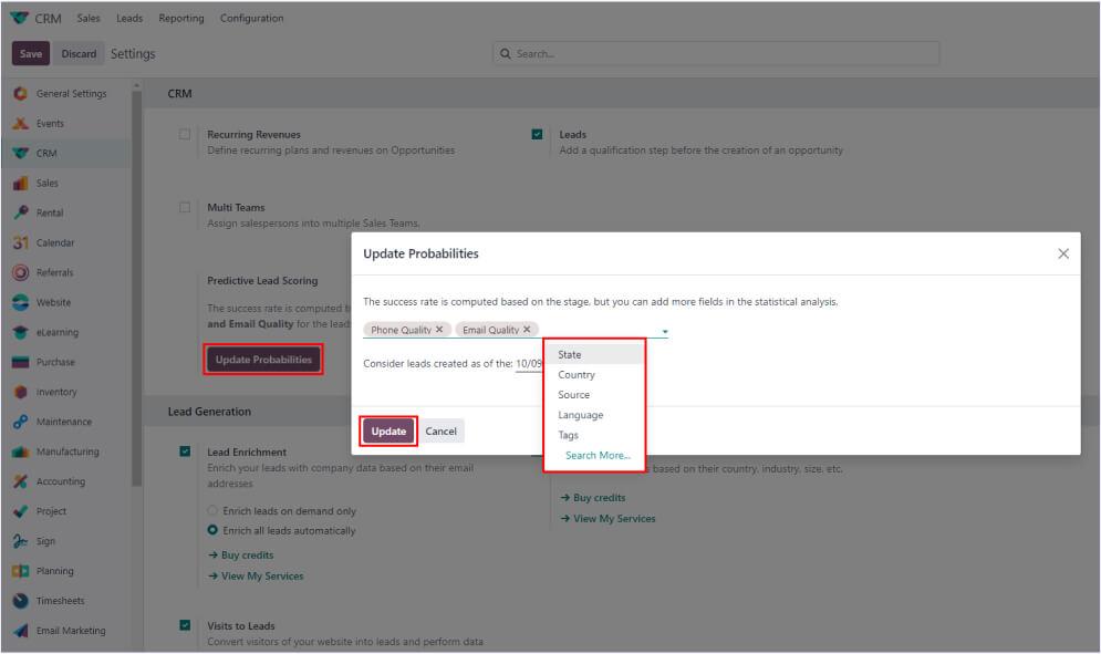 Steps to customize predictive lead scoring: Second Step