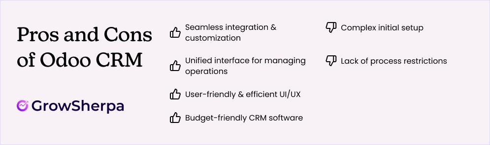 Pros and Cons of Odoo CRM